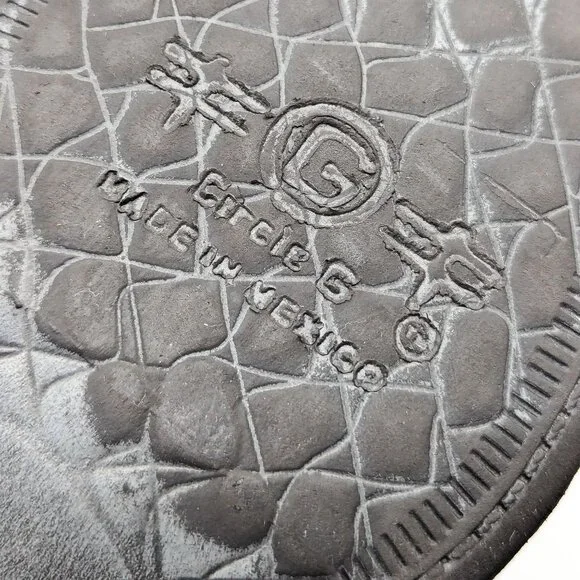 Circle G Women Distressed Black Leather Lasercut Western Cowboy Boots sz 8 - Picture 8 of 11